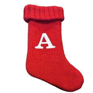 Wondershop Red Knit Christmas Stocking with White Initial Letter A